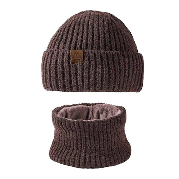 Daznico Winter Knitted Hat and Scarf Unisex Warm Ear Warm Neck Warmer for Cold Weather Outdoor Activities
