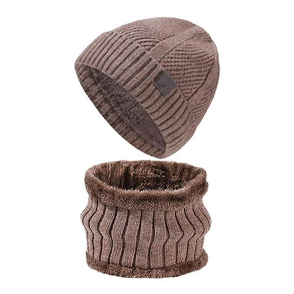 Daznico Winter Knitted Scarf Hat and for Extra Thick Warm Ear Cold Weather with Large Size Fit