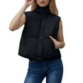 thumbnail image 1 of Daznico Winter Sleeveless Quilted Down Vest with Stand Collar Short for Warmth Outerwear,Womens Vest,XL, 1 of 5