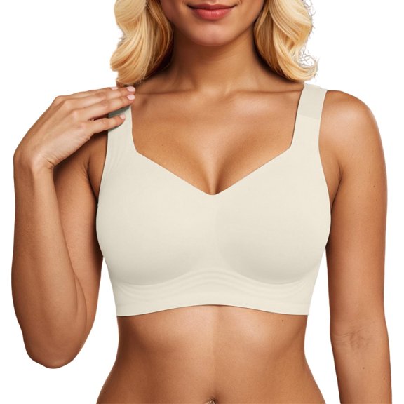 Daznico Wirefree Full Coverage Comfort Bra for Everyday Wear - Smooth Seamless Fit Soft Breathable Fabric Gentle Support for T-Shirts and Lounging