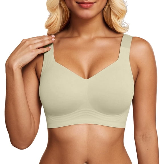 Daznico Wirefree Full Coverage Comfort Bra for Everyday Wear - Smooth Seamless Fit Soft Breathable Fabric Gentle Support for T-Shirts and Lounging
