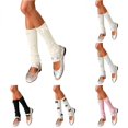 thumbnail image 1 of Daznico Women Calf High Slouch Ribbed Knit Socks Multi Satin Bow Stretch Stackable Thermal Leg Warmers for Balletcore Fall Winter Daily Skirt Matching Outfits, 1 of 5