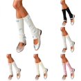 thumbnail image 1 of Daznico Women Calf High Slouch Ribbed Knit Socks Multi Satin Bow Stretch Stackable Thermal Leg Warmers for Balletcore Fall Winter Daily Skirt Matching Outfits, 1 of 5