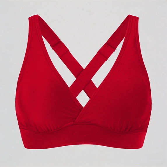 Daznico Women Elastic Swimwear Tops Underwire Full Coverage Bikini Top Push Up Swim Crop Top Tie Back Bathing Suit Tops,S