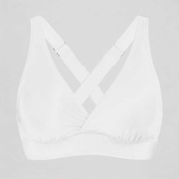 Daznico Women Elastic Swimwear Tops Underwire Full Coverage Bikini Top Push Up Swim Crop Top Tie Back Bathing Suit Tops,XXL