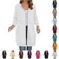 thumbnail image 1 of Daznico Women Longline Zip Up Hoodie Jacket Raglan Long Sleeve Side Pockets Loose Fall Winter Soft Lightweight Open Front Hooded Cardigan Sweatshirt,M, 1 of 4