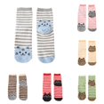 thumbnail image 1 of Daznico Women Mid Crew Ribbed Socks Stripe Cartoon Cat Face Novelty Print Soft Breathable Stretch Stockings for Girls Daily Casual Cute Outfit Matching, 1 of 4