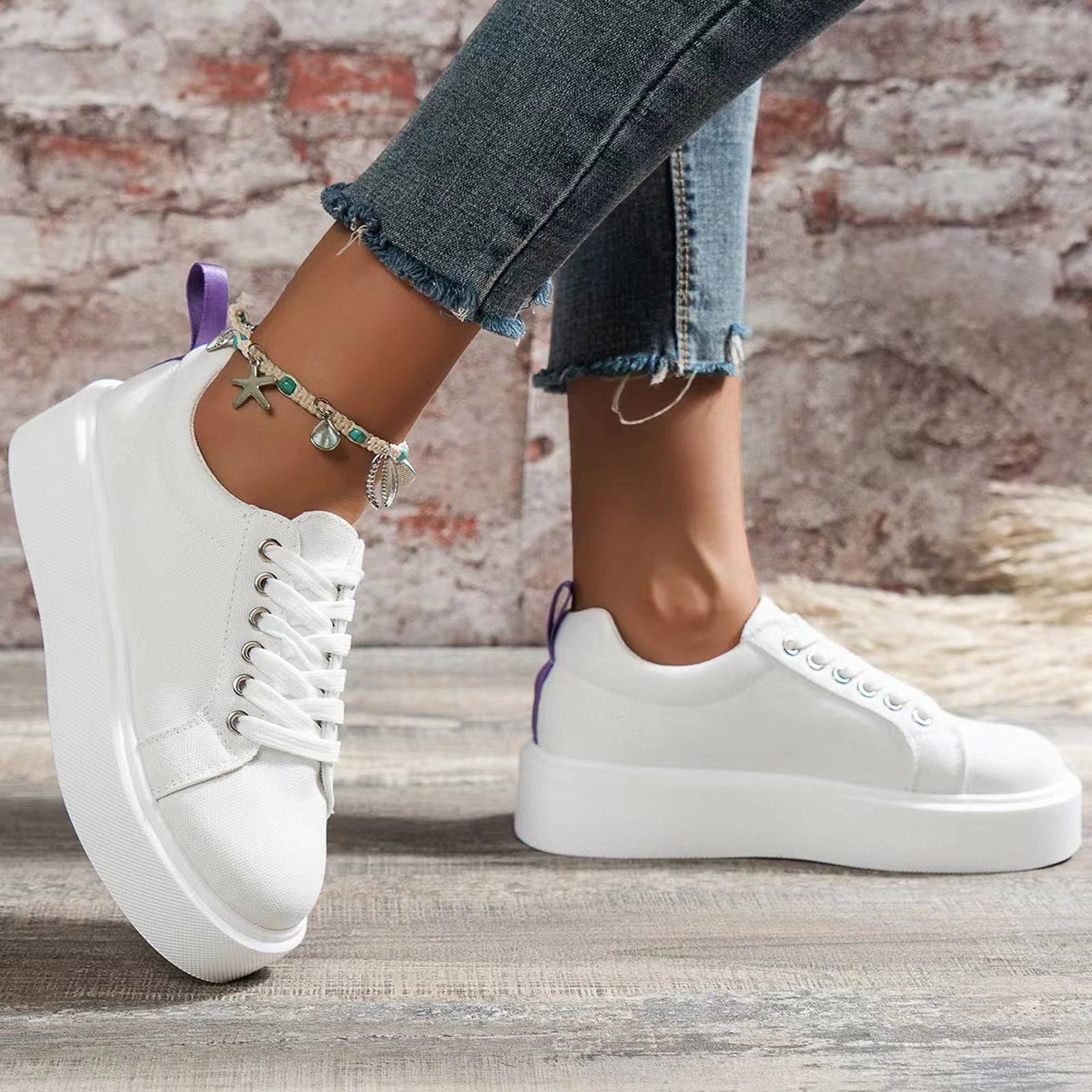 Daznico Women Shoes Fashion Solid Color Leather Lace Up All Daznico Women Shoes Fashion Solid Color Leather Lace Up All