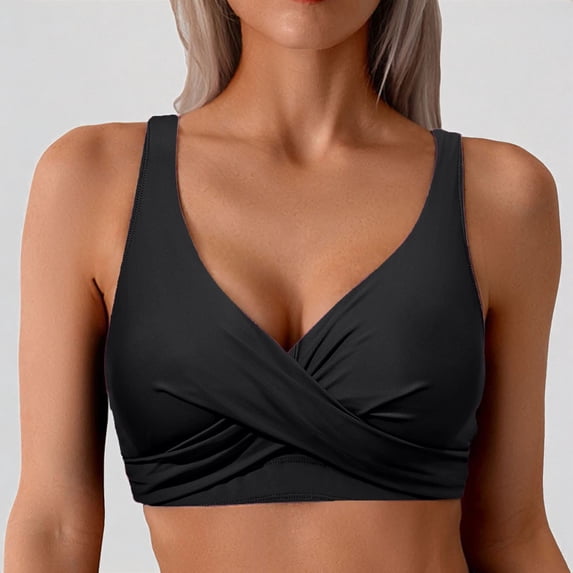 Daznico Women Tankini Bathing Suit Top Ruched Swimsuit Top Swim Tank Top No Bottom,M