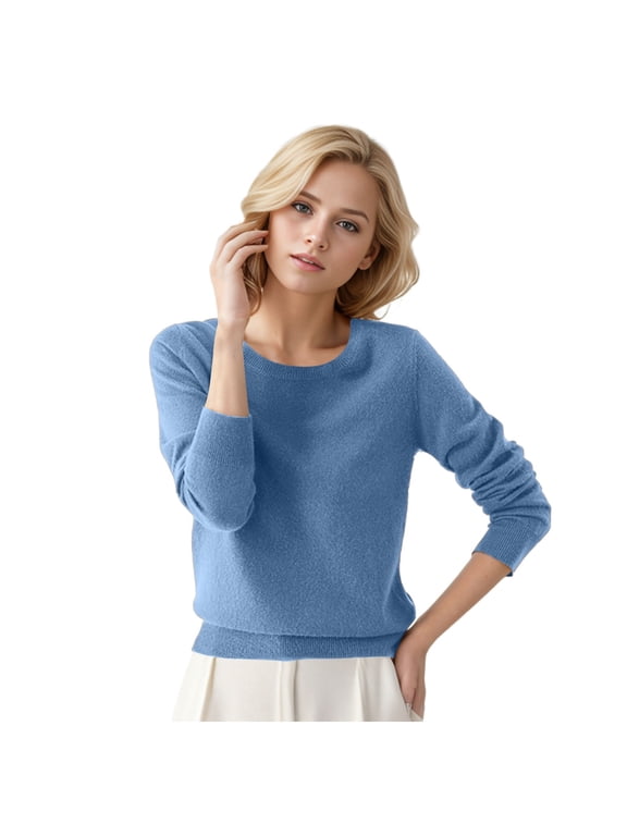 Women's 100% Merino Wool Base Layer Shirt Top Crewneck Long Sleeve Tee Pullover Sweaters,Size L