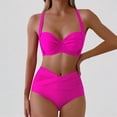 thumbnail image 1 of Daznico Women's Bikini Set, Underwire Twist Front Top with Wrap High Waist Bottoms,L, 1 of 8