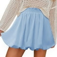 thumbnail image 1 of Daznico Women's Boho Ruffled High Waisted Skorts with Pockets, Casual Puff Mini Skirts, Cute Going Out Shorts,Size L, 1 of 5