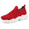 thumbnail image 1 of Daznico Women's Breathable Mesh Sneakers - Slip-On Walking Shoes with Thick Cushioned Sole for All-Day Comfort,Color:Red,Size:8, 1 of 9