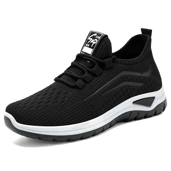 Daznico Women's Breathable Walking Shoes - Lightweight Fly Weave Sneakers with Non- Sole for Gym & Travel,Color:Black,Size:7.5