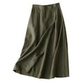 thumbnail image 1 of Daznico Women's Casual A-Line Cotton Skirt, Elastic Waist, Medium Length Summer Skirt,Size L, 1 of 3