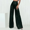 thumbnail image 1 of Daznico Women's Casual Sequined Pants Sparkling Sequins High Waisted Wide Leg Flared Pants Flared Pants Nightclub Wear,Mardi Gras Clothing,L, 1 of 5