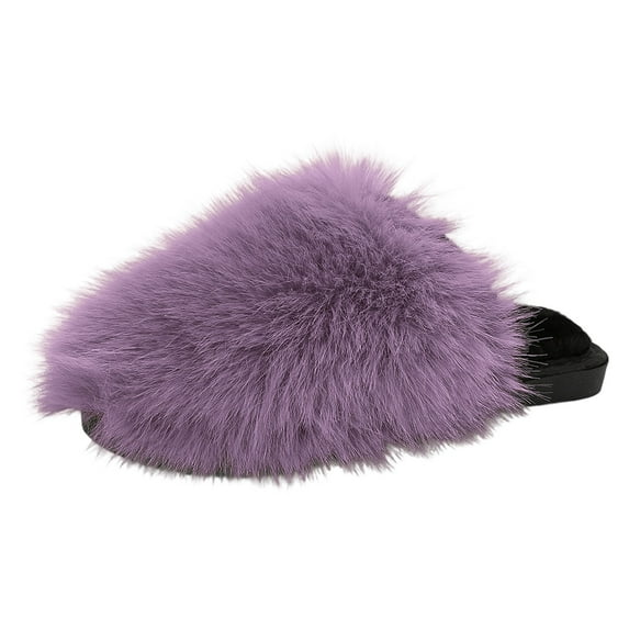 Daznico Women's Cozy Plush Slippers - Winter Non- House Shoes, Warm Comfort for Indoor Home Use,Color:Purple,Size:7.5
