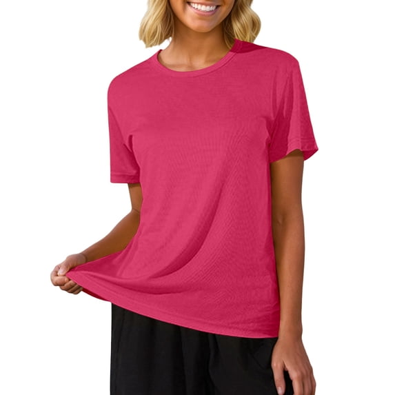 Daznico Women's Crew Neck Short Sleeve Breathable Athletic T Shirt Casual Summer Tops,M