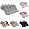 thumbnail image 1 of Daznico Women's Cushioned Towel Bottom Ankle Socks Ribbed Breathable Stretch Thickened Running Badminton Outdoor Sports Socks, 1 of 3