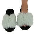 thumbnail image 1 of Daznico Women's Winter Slippers Open-Toe Plush House Shoes Non- Indoor Comfortable for Home Warmth,Color:Green,Size:43, 1 of 3