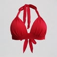 thumbnail image 1 of Daznico Women's Halter Triangle Bikini Top, Push-Up Tie-Back Swim Bra,XXL, 1 of 3