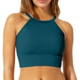 thumbnail image 1 of Daznico Women's High Neck Bikini Top - Swimwear, Sporty Rash Guard Style Bathing Suit (Top Only),Size L, 1 of 3
