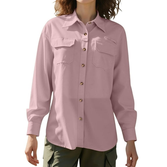 Daznico Women's Lapel Collar Shacket | Long Sleeve Button Down Cardigan for Casual Style,Size:XL