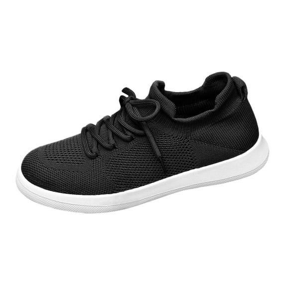 Daznico Women's Lightweight Low-Top Sneakers - Breathable Mesh Lace-Up Board Shoes for Casual Sports & Everyday Wear,Color:Black,Size:8.5
