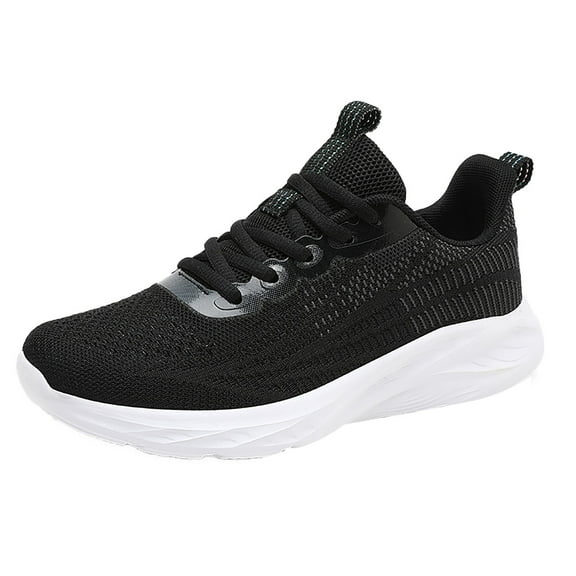Daznico Women's Lightweight Running Shoes - Breathable Knit Sneakers for Gym, Walking & Daily Wear,Color:Black,Size:7