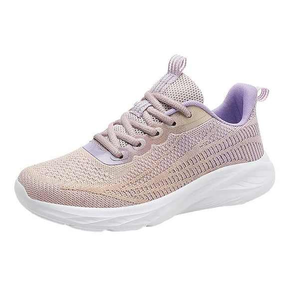 Daznico Women's Lightweight Running Shoes - Breathable Knit Sneakers for Gym, Walking & Daily Wear,Color:Purple,Size:7.5