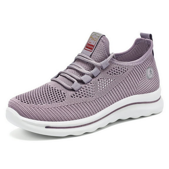 Daznico Women's Lightweight Running Shoes - Breathable Mesh Sneakers with Cushioned Sole for Gym & Everyday Wear,Color:Light Purple,Size:7.5