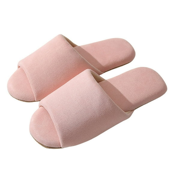 Daznico Women's Open-Toe Slippers Soft Sole Indoor House Shoes Non- Quiet Comfortable for Women & Men Year-Round Home Use,Color:Pink,Size:10.5