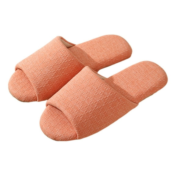 Daznico Women's Open-Toe Slippers Soft Sole Indoor House Shoes Non- Quiet Comfortable for Women & Men Year-Round Use,Color:Orange,Size:10.5
