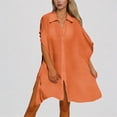 thumbnail image 1 of Daznico Women's Oversized Beach Cover Up Shirt, Loose Fit Chiffon Button Down Tunic with Side Slits for Swimwear,One Size, 1 of 4