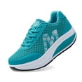 thumbnail image 1 of Daznico Women's Platform Sneakers Thick Sole Casual Running Shoes Breathable Round Toe Lace Up Comfortable Walking Shoes,Size:6.5, 1 of 7