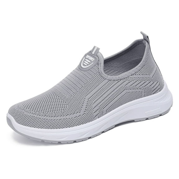 Daznico Women's Platform Sneakers - Thick Wedge Sole with Breathable Mesh for Casual Comfort & Everyday Wear,Color:Grey,Size:9