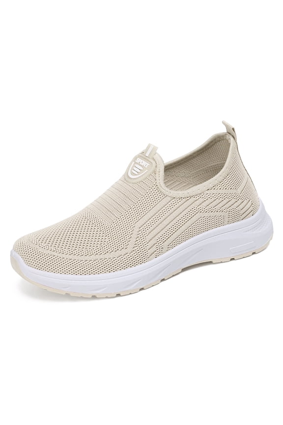 Women's Platform Sneakers - Thick Wedge Sole with Breathable Mesh for Casual Comfort & Everyday Wear,Color:Khaki,Size:8.5
