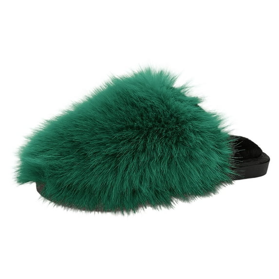Daznico Women's Cozy Plush Slippers - Winter Non- House Shoes, Warm Comfort for Indoor Home Use,Color:Green,Size:6.5