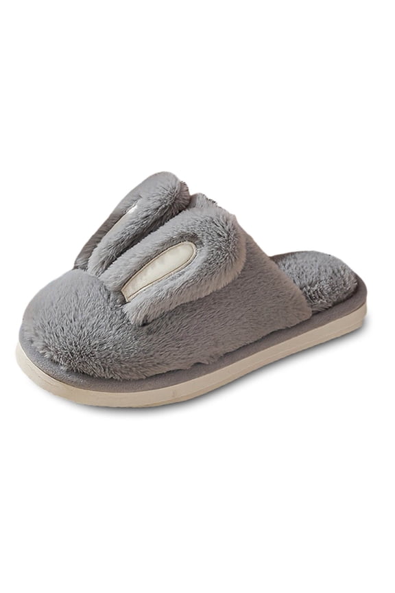 Women's Rabbit Slippers - Plush Winter House Shoes with Closed-Toe, Cozy Indoor Comfort,Color:Grey,Size:7