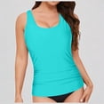 thumbnail image 1 of Daznico Women's Racerback Tankini Top, Ruched Swim Top,XL, 1 of 8