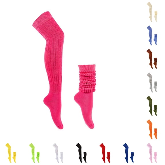 Daznico Women's Ribbed Knit Stackable over the Knee Socks Thick Stretch Soft Warm Retro Casual Daily Long Socks