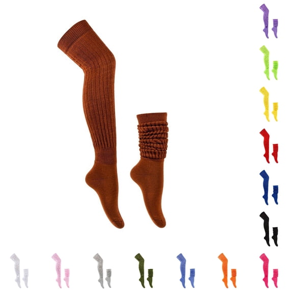 Daznico Women's Ribbed Knit Stackable over the Knee Socks Thick Stretch Soft Warm Retro Casual Daily Long Socks