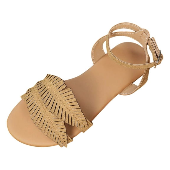 Daznico Women's Sandal - Women Summer Buckle Strap Casual Open Toe Flat Comfortable Beach Shoes Sandals,Size 7