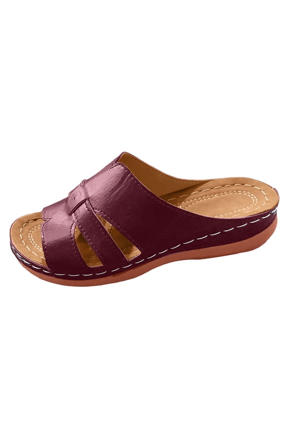 Women's Sandal - Women Summer Solid On Casual Open Toe Wedges Comfortable Beach Shoes Sandals Slippers,Size 7