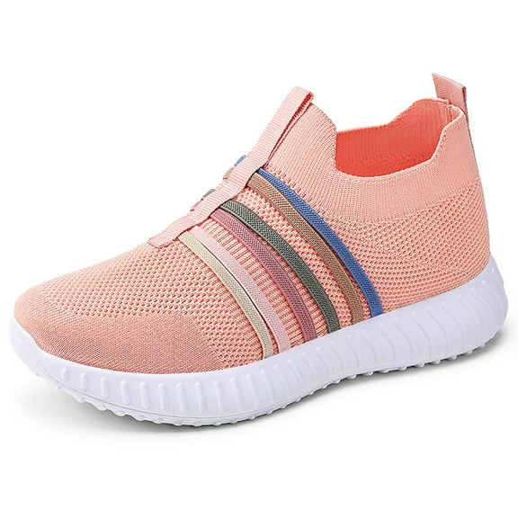 Daznico Women's -On Shoes - Breathable Mesh Sneakers with Cushioned Sole for Casual & Sports (Wide Width Available),Color:Pink,Size:6.5