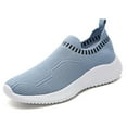 thumbnail image 1 of Daznico Women's Slip-On Sneakers - Breathable Mesh Walking Shoes with Lightweight Soft Sole for Casual & Sports,Color:Light Blue,Size:6.5, 1 of 9