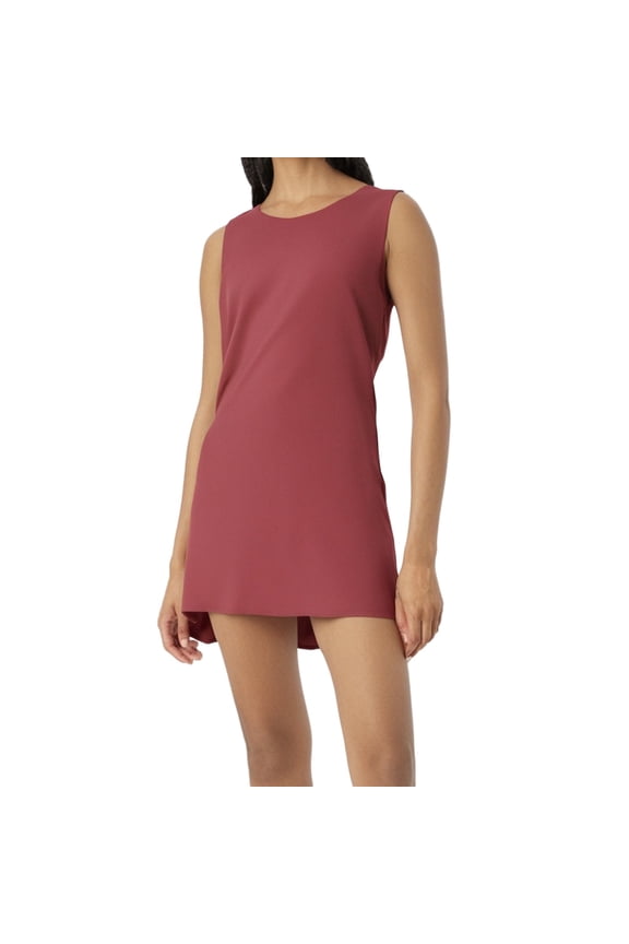 Women's Solid Sleeveless Crew Neck Shift Mini Dress, Casual Comfortable Summer Dress for Daily Wear & Party,S