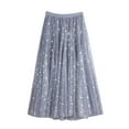 thumbnail image 1 of Daznico Women's Starry Sequined Skirt, High Waist Long A-Line Midi Skirt, Elegant Sheer Maxi Dress for Party and Evening Wear,Size One Size, 1 of 7