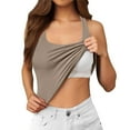 thumbnail image 1 of Daznico Women's Strappy Sleeveless Tank Top Built In Bra Cami with Shelf Support Fashion Summer Casual Layering Top,Size:S, 1 of 4