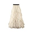 thumbnail image 1 of Daznico Women's Summer High-Waisted Fairy Ruffle Skirt, Mid to Long Wavy Mesh Half Skirt, Flowing and Lightweight,Size One Size, 1 of 3